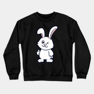 Cute Rabbit Giving Thumb Up Crewneck Sweatshirt